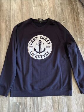 🌸 East Coast Lifestyle Navy Crewneck Sweatshirt